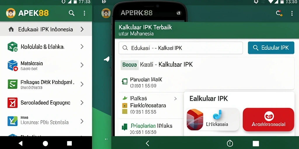 Tampilan antarmuka APEK88 yang sederhana dan fungsional untuk Kalkulator IPK.