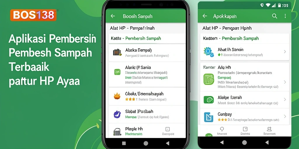 Antarmuka pengguna aplikasi Pembersih Sampah BOS138 yang intuitif.
