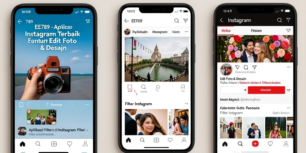 Screenshot EE789 menampilkan antarmuka yang user-friendly untuk aplikasi Filter Instagram.