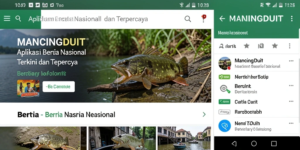 Tampilan antarmuka MANCINGDUIT dengan berita nasional terkini.