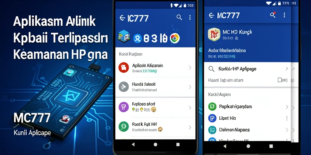 Tampilan antarmuka aplikasi Kunci Aplikasi MC777 yang user-friendly.