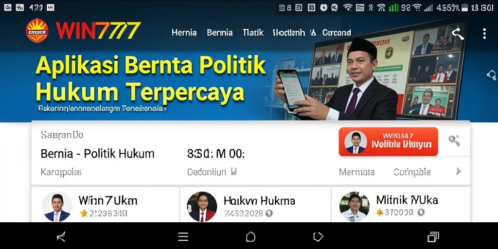 Tampilan antarmuka WIN777 yang modern dan informatif tentang berita politik hukum.