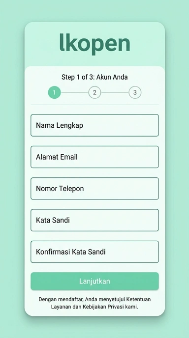 Tampilan halaman daftar lkopen